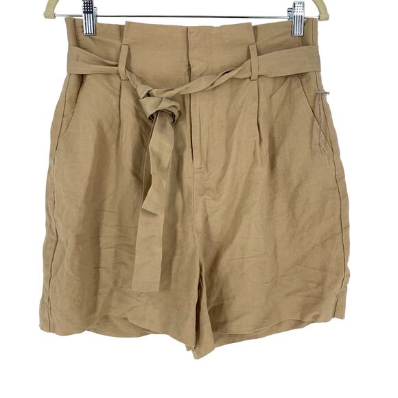 A New Day Linen Paperbag Shorts Size 6 Brown - Picture 2 of 7